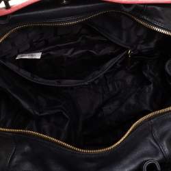 Pre Owned حقيبة ساتشل فورلا جلد أسود/أحمر مرجاني كونفيرتبيل