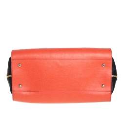 Pre Owned حقيبة ساتشل فورلا جلد أسود/أحمر مرجاني كونفيرتبيل