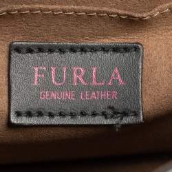 Pre Owned Furla Beige Leather Like Top Handle Bag
