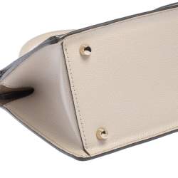 Pre Owned Furla Beige Leather Like Top Handle Bag