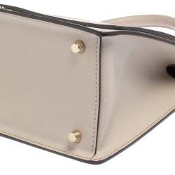 Pre Owned Furla Beige Leather Like Top Handle Bag