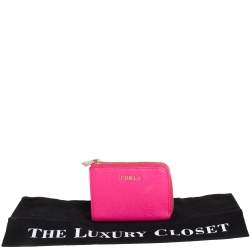 Furla Pink Leather Zip Around Wallet