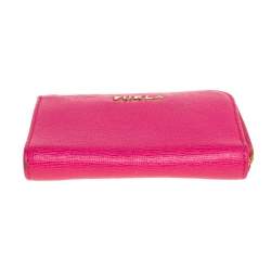 Furla Pink Leather Zip Around Wallet