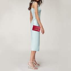 مملوكة مسبقًا Furla Red Leather Mini Metropolis Crossbody Bag