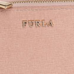 Pre Owned Furla Pink Leather Compact Wallet