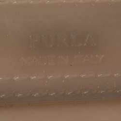 Pre Owned Furla Beige Rubber Metropolis Top Handle Bag