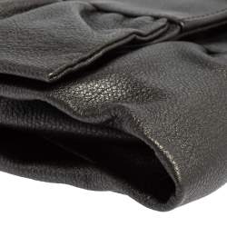 Pre Owned Furla Metallic Grey Leather Bow Clutch