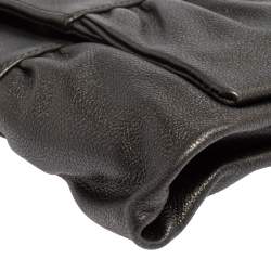 Pre Owned Furla Metallic Grey Leather Bow Clutch