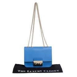 Pre Owned Furla Blue Leather Metropolis Crossbody Bag