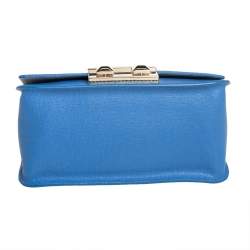 Pre Owned Furla Blue Leather Metropolis Crossbody Bag