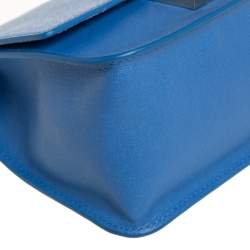 Pre Owned Furla Blue Leather Metropolis Crossbody Bag