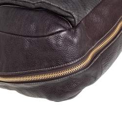 Furla Dark Brown Leather Drawstring Hobo