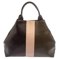 Pre Owned Furla Tri Color Leather Tote
