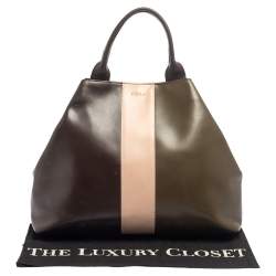 Pre Owned Furla Tri Color Leather Tote