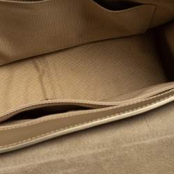 Pre Owned Furla Metallic Beige Leather Metropolis Shoulder Bag