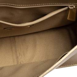 Pre Owned Furla Metallic Beige Leather Metropolis Shoulder Bag