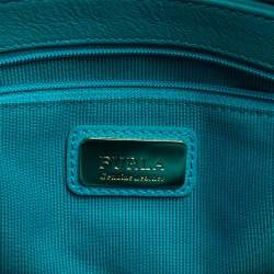 Pre Owned Furla Blue Leather Metropolis Top Handle Bag