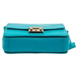 Pre Owned Furla Blue Leather Metropolis Top Handle Bag