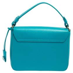 Pre Owned Furla Blue Leather Metropolis Top Handle Bag