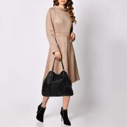 Pre Owned Furla Black Soft Leather Tote