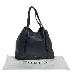 Pre Owned Furla Black Soft Leather Tote
