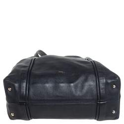 Pre Owned Furla Black Soft Leather Tote