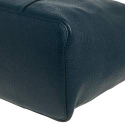 Pre Owned Furla Teal Blue Soft Leather Tote