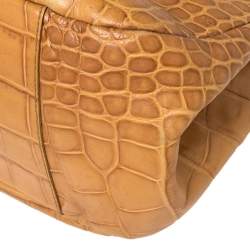 Pre Owned حقيبة يد توتس فورلا براكتيكا جلد نقشة التمساح أصفر مُستردة