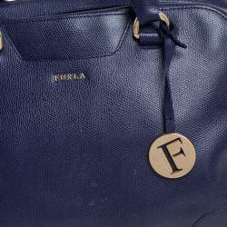 Pre Owned حقيبة فورلا تيس ا جلد أزرق كحلي