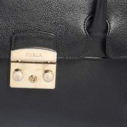 Furla Black Leather Large Metropolis Tote