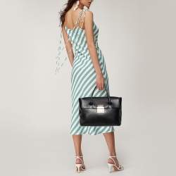Furla Black Leather Large Metropolis Tote