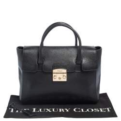 Furla Black Leather Large Metropolis Tote