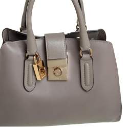 Pre Owned Furla Grey Leather Mira Shoulder Bag