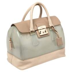 Pre Owned حقيبة ساتشل فورلا كاندي جلد ومطاط أخضر مينت/بيج