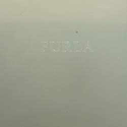 Pre Owned Furla Grey/Black Rubber and Python Embossed Leather Medium Candy Satchel