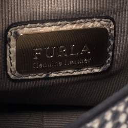 مملوكة مسبقًا Furla Beige Python Embossed Leather Mini Metropolis Crossbody Bag