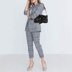 Pre Owned حقيبة كتف فورلا جلد نقشة الثعبان أسود بقلاب