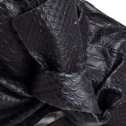 Pre Owned حقيبة كتف فورلا جلد نقشة الثعبان أسود بقلاب