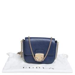 Pre Owned حقيبة كتف فورلا ميتروبوليس جلد أزرق صغيرة