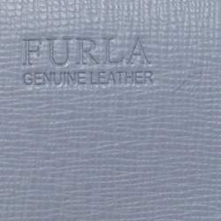 Pre Owned Furla Blue Leather Allegra Flap Clutch