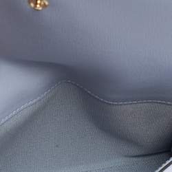 Pre Owned Furla Blue Leather Allegra Flap Clutch