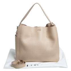Pre Owned Furla Beige Leather Medium Capriccio Hobo