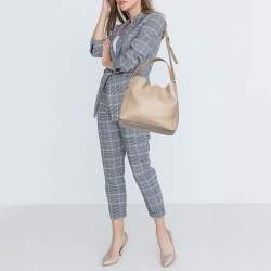 Pre Owned Furla Beige Leather Medium Capriccio Hobo