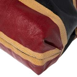 Pre Owned Furla Multicolor Python Embossed Leather Hobo