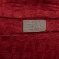 Pre Owned Furla Red Leather Bow Clutch