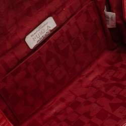 Pre Owned Furla Red Leather Bow Clutch