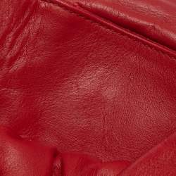 Pre Owned Furla Red Leather Bow Clutch