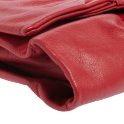 Pre Owned Furla Red Leather Bow Clutch