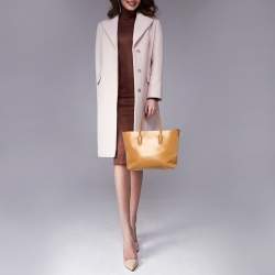 Pre Owned Furla Tan Leather Top Zip Tote