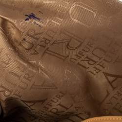 Pre Owned Furla Tan Leather Top Zip Tote